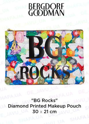 Вместительная яркая косметичка bergdorf goodman bg rocks diamond cosmetic pouch с принтом