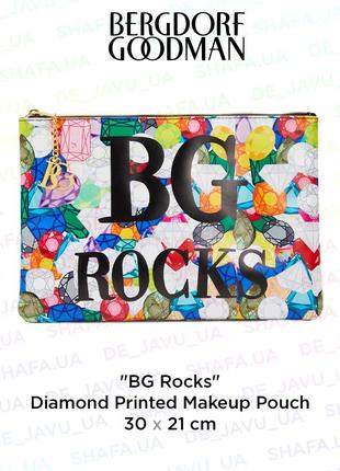 Містка яскрава косметичка bergdorf goodman bg rocks diamond cosmetic pouch з принтом