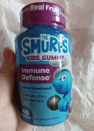 The smurfs жевательная добавка для укрепления иммунитета,  десткие витамины для детей от 3 лет, ягодный вкус, 40 жевательных конфет