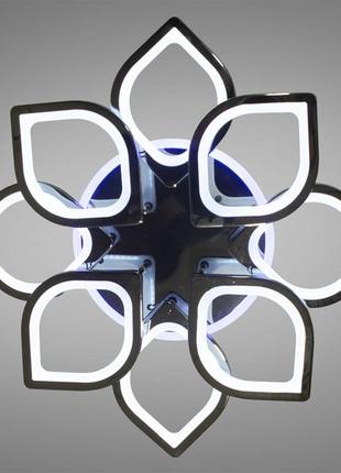 Diasha s8073/4+4bhr led 3color dimmer стельова люстра з диммером і led підсвічуванням, колір чорний хром, 130w