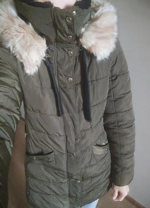 Куртка парка пальто тёплое зимнее бренд zara4 фото