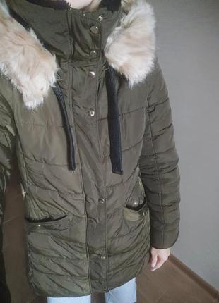 Куртка парка пальто тёплое зимнее бренд zara2 фото