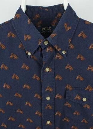 Стильная фланелевая рубашка polo ralph lauren monogram horse blue flannel shirt2 фото