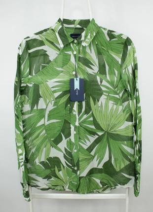 Яскрава шовкова сорочка gant palm breeze print cotton silk shirt1 фото