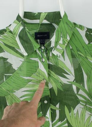 Яскрава шовкова сорочка gant palm breeze print cotton silk shirt6 фото