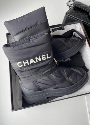 Зимние теплые дутики в стиле шанель chanel люкс