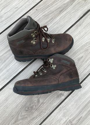 Черевики timberland euro hiker leather boots brown ботинки оригинал