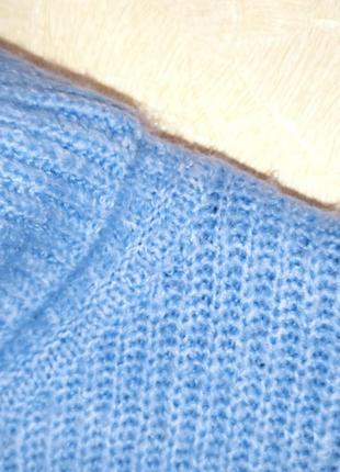 Светр із пишними рукавами блакитний светр під горло з об'ємними рукавами5 фото