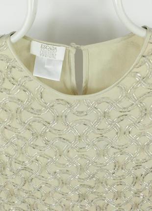 Винтажная шелковая блуза escada couture silk dress top multicolor beaded2 фото