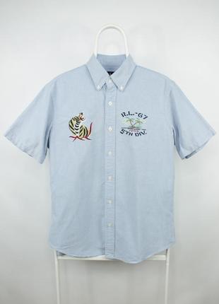 Качественная тенниска polo ralph lauren short sleeve oxford hawaiian shirt