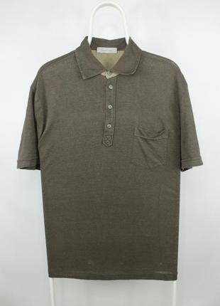 Італійське лляне люкс поло ermenegildo zegna brown linen short sleeve polo shirt