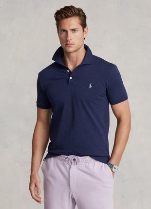 Якісна футболка поло polo ralph lauren slim fit navy polo shirt9 фото