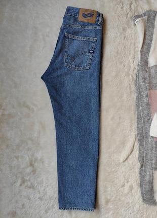 Синие плотные прямые джинсы женские высокая талия посадка кроп укороченные мом бойфренды мужские gas9 фото