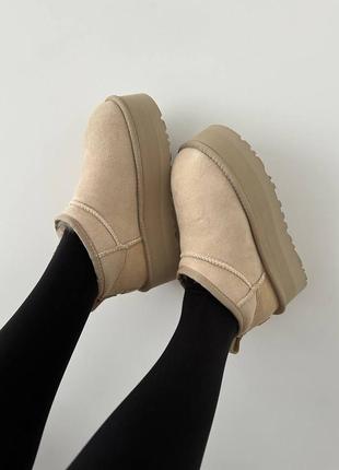 Женские угги ugg ultra mini platform mustard seed premium