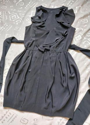 Вечірня чорна сукня ,плаття ,волани,h& m3 фото
