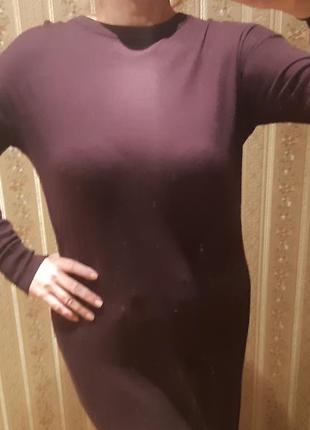 Длинное элгантное теплое платье - гольф с добавлением шерсти