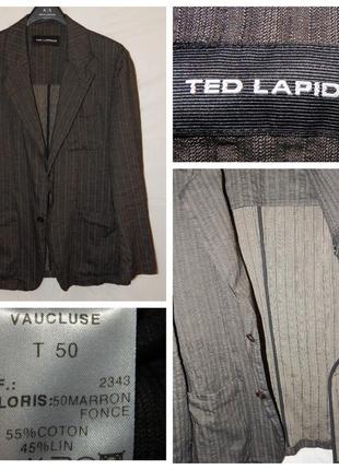 Фактурний піджак із льону та бавовни ted lapidus4 фото