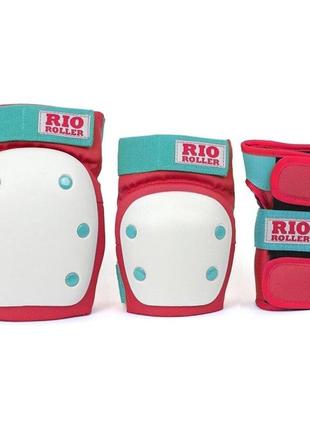 Захист rio roller triple pad set (красно-мятный, l)