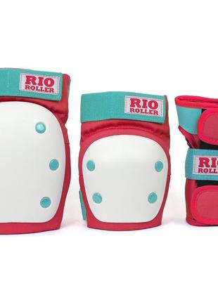 Захист rio roller triple pad set (красно-мятный, l)3 фото