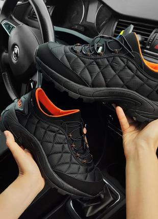 Мужские кроссовки merrell ice cap moc termo черные с оранжевым (термо)4 фото