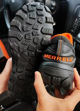 Мужские кроссовки merrell ice cap moc termo черные с оранжевым (термо)2 фото