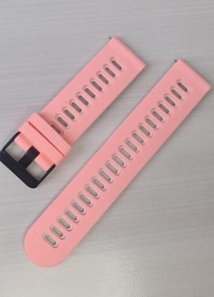 Ремешок силиконовый для смарт часов, ш. 20, 22  мм. розовый. ремешок на vivoactive , forerunner и др.1 фото