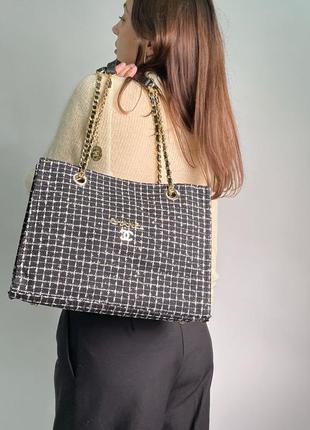 Качественная женская сумка деловая textile tote bag  нарядная большого размера бренда люкс2 фото