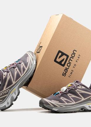 Мужские кроссовки коричневые salomon xt- 6 soft ground