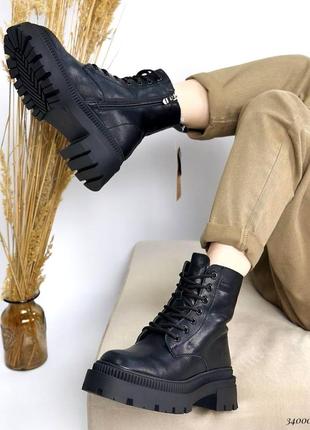 Классические зимние ботинки. утепленные натуральным мехом.6 фото