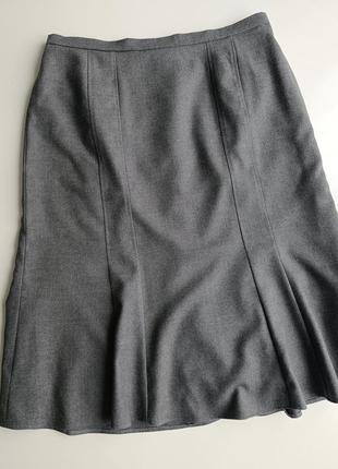 Качественная шерстяная серая юбка миди3 фото