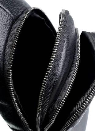 Мужская кожаная сумка черного цвета3 фото