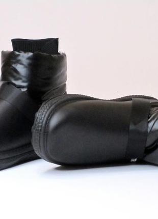 Дутики жіночі зимові на хутрі чорні на зиму сапоги дуті чоботи жіночі корткі 36 38 414 фото