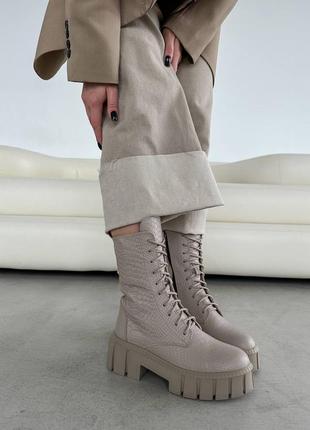 Жіночі зимові черевики,женские зимние ботинки сапожки сапоги,шкіряні ,кожаные на шнурках,берци пітон,берцы питон8 фото