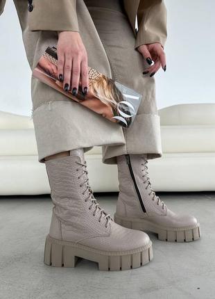 Жіночі зимові черевики,женские зимние ботинки сапожки сапоги,шкіряні ,кожаные на шнурках,берци пітон,берцы питон7 фото