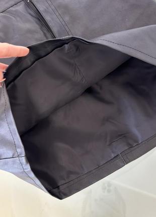 Черная кожаная сени юбка h&amp;m, короткая черная юбка7 фото