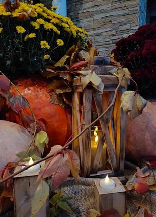 Фонарик декоративный деревянный