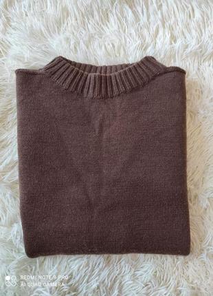 Uniqlo оригинал свитер мужской теплый, шерсть шерстяной вовна вовняний светр теплий люкс бренд коричневий3 фото