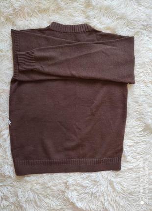Uniqlo оригинал свитер мужской теплый, шерсть шерстяной вовна вовняний светр теплий люкс бренд коричневий5 фото