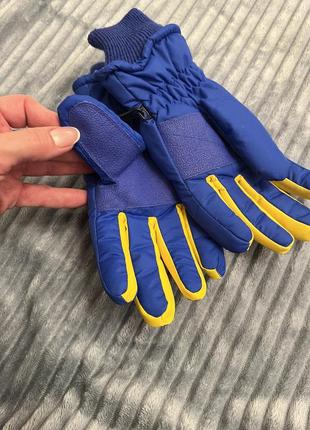 Thinsulate теплі лижні рукавиці жовто блакитні 64 фото