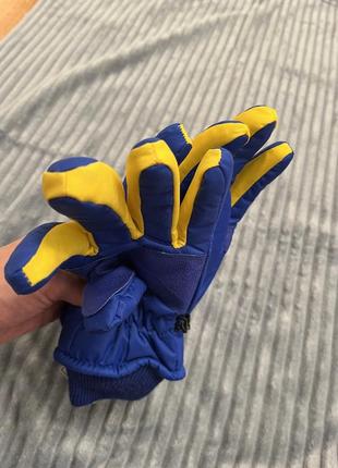 Thinsulate теплі лижні рукавиці жовто блакитні 65 фото