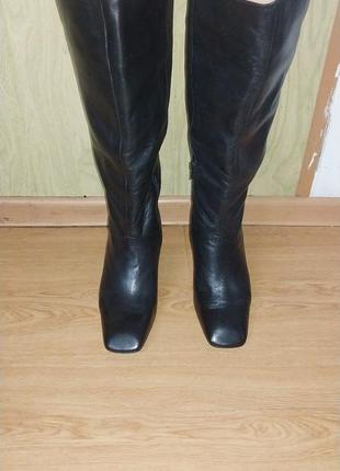 Натур.шкіра/сапожки на широку ніжку