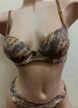 Acousma комплект женского нижнего белья бежево коричневый с пушапом р 70в2 фото