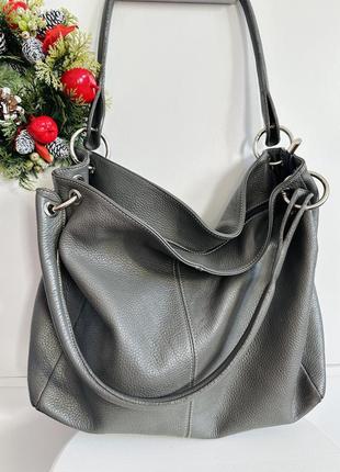 Сумка натуральная кожа цвет графит