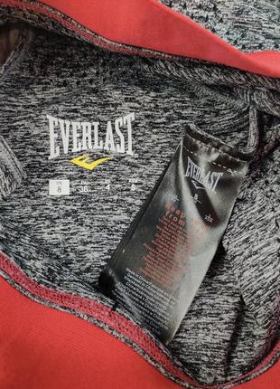 Женский спортивный кроп топ бра майка серый с яркой резинкой everlast4 фото