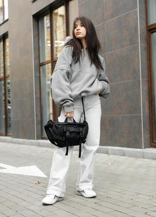 Велика жіноча поясна сумка бананка sambag dynamicdart чорна тканева