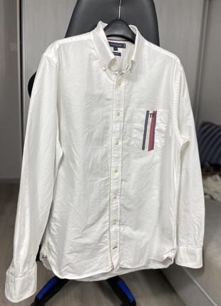 Белая рубашка tommy hilfiger oxford white