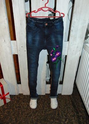 Стильні джинсулі з високою посадкою denim ріст 146