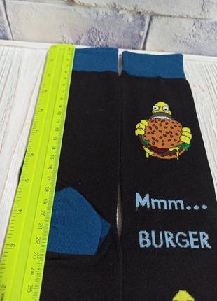 Шкарпетки унісекс, високі з принтом по мотивам simpson homer , прикольные носки с рисунком симпсон3 фото