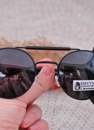 Фирменные солнцезащитные круглые очки 2в1 havvs polarized с боковой шорой унисекс2 фото