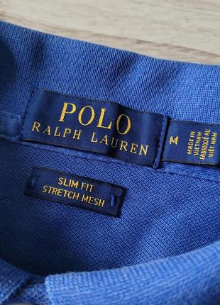 Polo ralph lauren розмір s-m чоловіча футболка поло синя slim fit stretch mesh9 фото